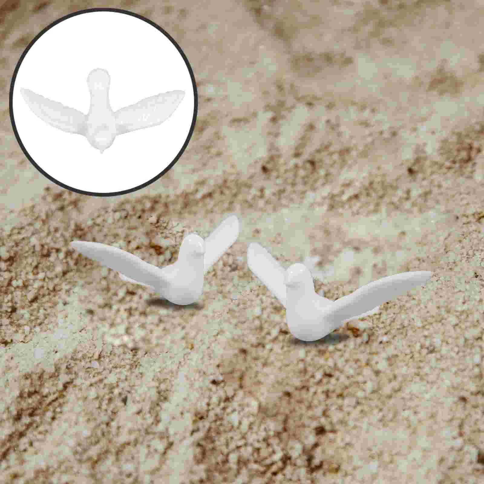 

10 Pcs White Dove Figurine Mini Pigeon Model Flying Toys Decor Simulation Bird Bunny