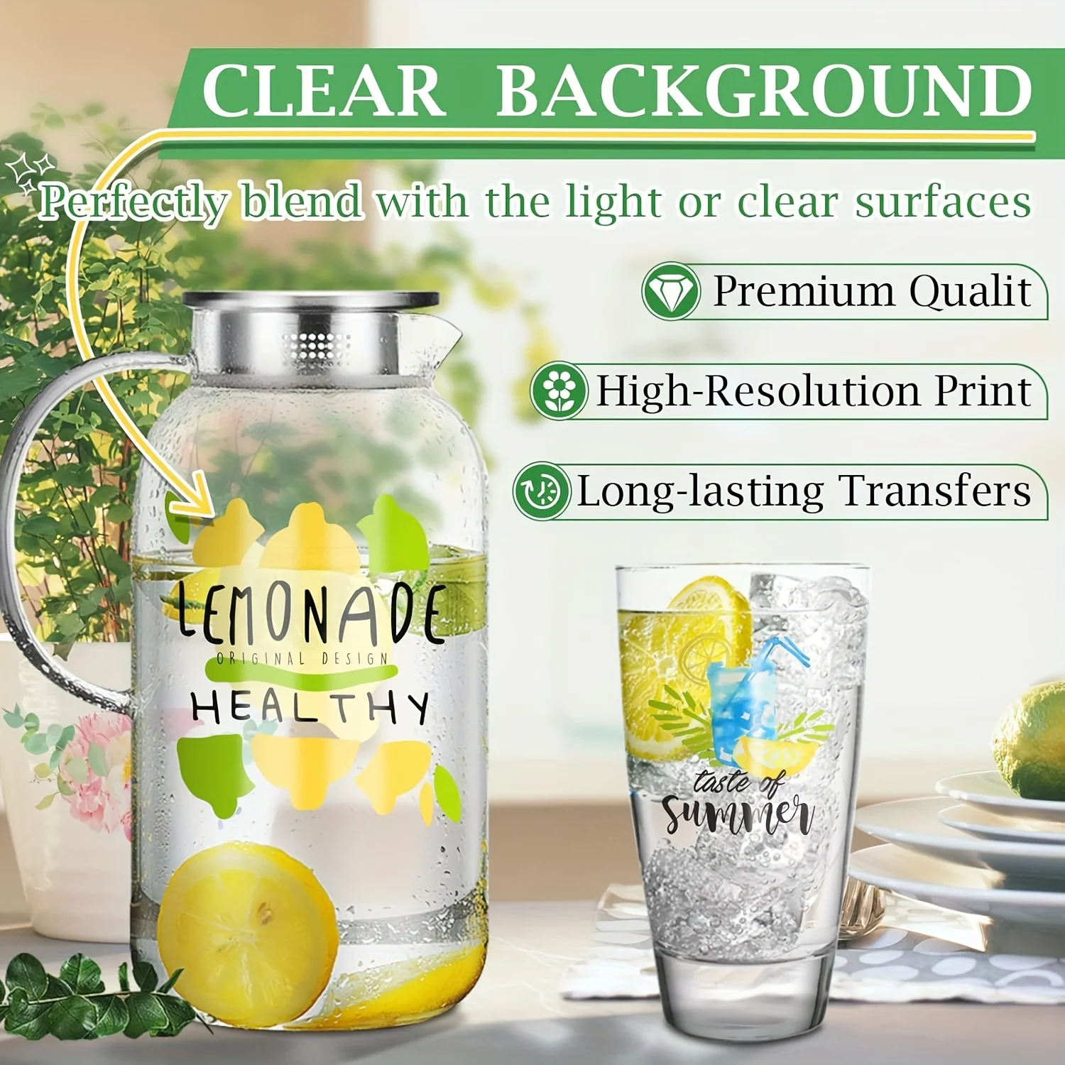 Papel decalque HUSPER Waterslide para impressora a laser - transparente - 5 folhas de papel de transferência de corrediça de água - 8,3 x 11,7 polegadas