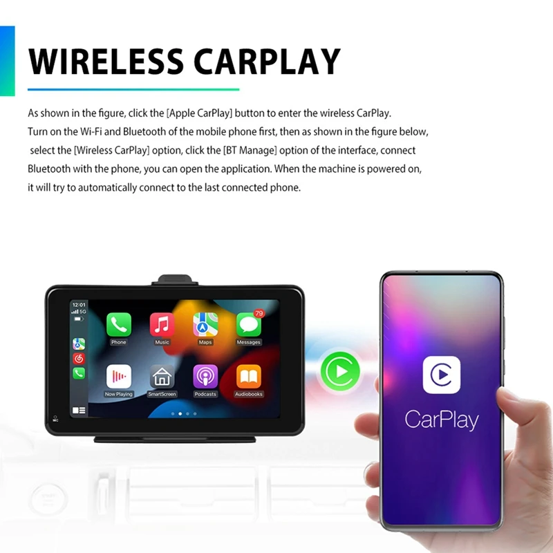 Universal 7Inch Car Radio Multimedia Video Player Wireless Carplay And Android Auto Touch Screen Bluetooth Mirror Link