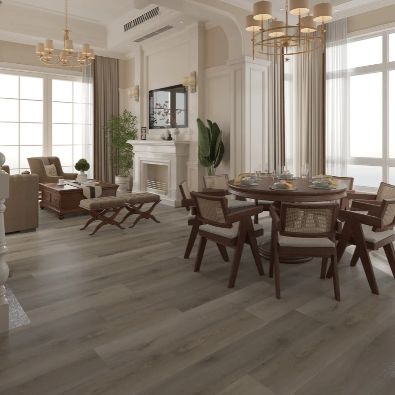 모던 심플리시티 12mm HDF 라미네이트 우드 플로어링 AC4 우드 그레인 클릭 설치 고광택 기술 무광 표면 처리