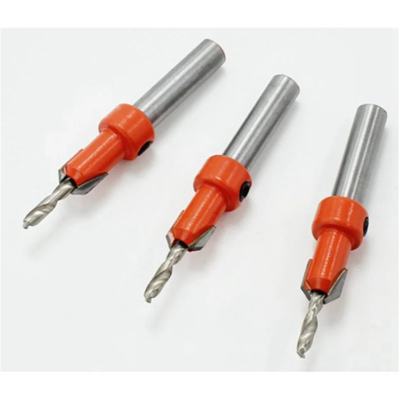 AC88-10Pcs Wood Hole Drill Bit,8MM Shank Countersink Drill Bit Router Bit,Wood Working Counter Sink Drill Bit Set