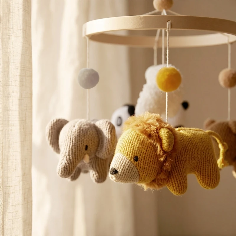 Animal Baby Crib Mobile for Nursery Decors Soft Hanging Pendants Neutral Nursery Crib Mobile for Infant Room Styling and 15UB