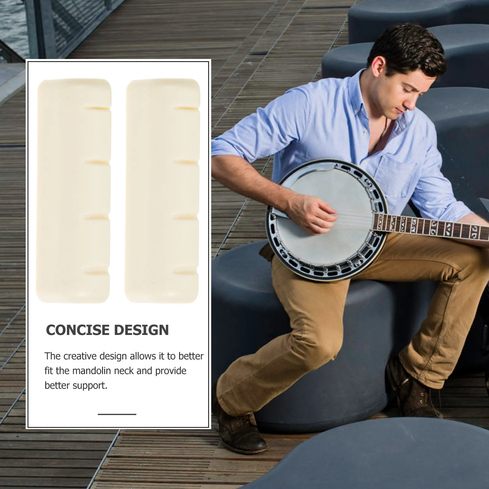 

2pcs Banjo String Nuts Durable Abs Material Clear Tone Rich Sound Replacement Upgrade Sustain Vibration Banjo Bridge Nut