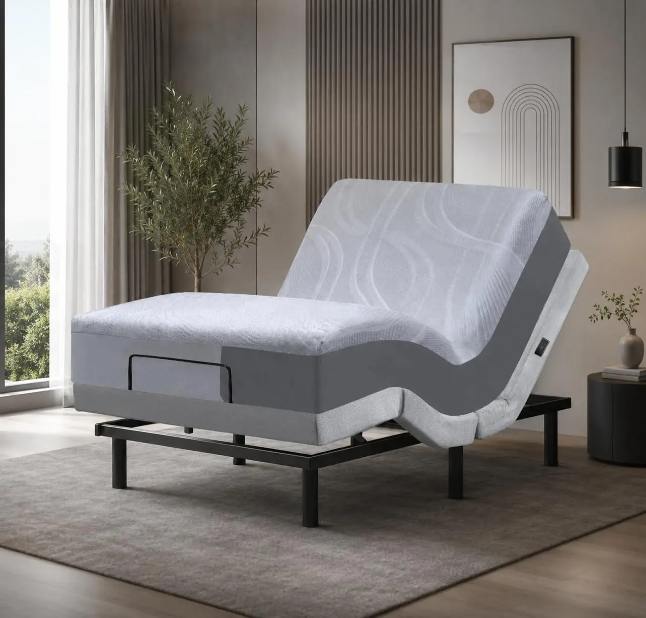 Premium Full Adjustable Bed with 14 Inch Prime Gel Memory Foam Sleep System, Massage, Zero Gravity, Anti-Snore, Programmable Mem