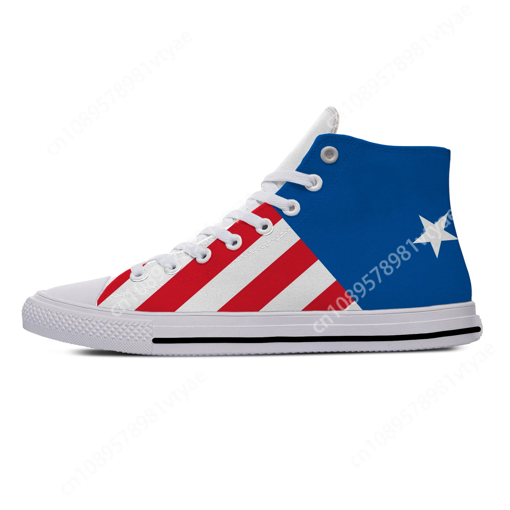 USA America American Flag Stars Patriotic Pride Casual Cloth Shoes High Top Lightweight Breathable 3D Print Men Women Sneakers