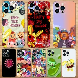 Happy Tree Friends Phone Case For iPhone15,14,13,12,11,Pro,Max,Plus,Mini,X,XS,XR,8,7,6,S,Plus,SE Soft Black Case