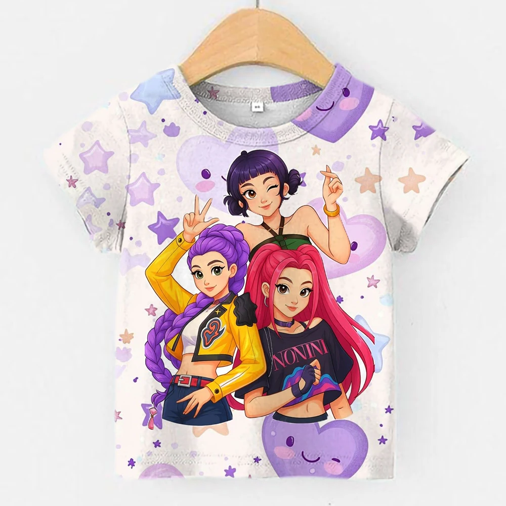Nouveau T-shirt pour filles 2026, manches courtes 3D tendance, haut à la mode pour filles
