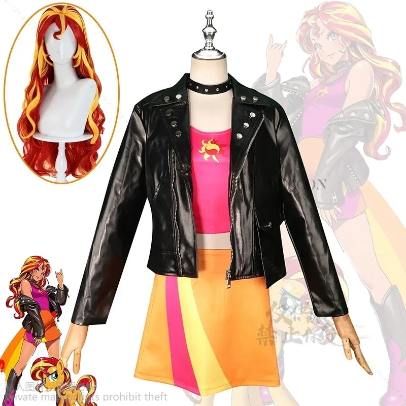 

XT8Sunset Shimmer Anime Little JK Pony Cosplay Costume Lovely Princess Skirt Uniform Suit Outfit Halloween Christmas Party XT6@!