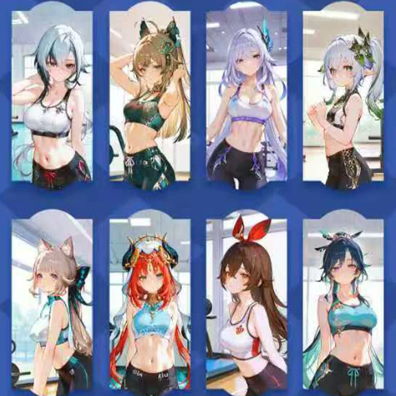 KAOKA Genshin Impact Four Fold Cards Collectible Pull Tab Set 300 Characters Art Gold Foil Stamping Embossed Display Anime