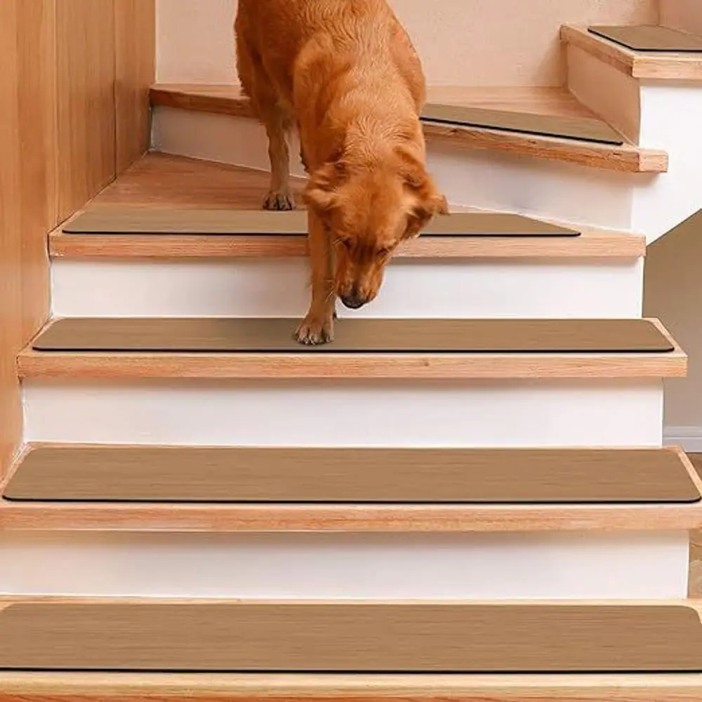 VIKAMA Stair Step Tread Mat Patterned Printing for Durable and Slip-resistant Suitable for Elderly Children Pets and Home Decor