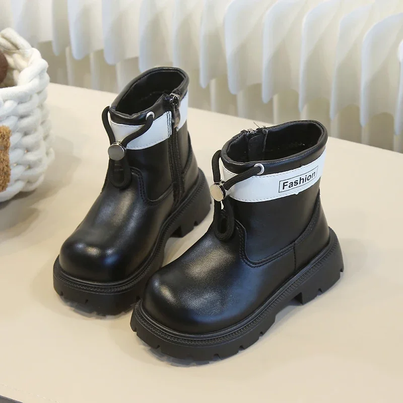 

Children Ankle Boots for Girls Boy 2025 Autumn Winter New Fashion Korean Style Soft Bottom Anti-slippery Versatile Leather Boots
