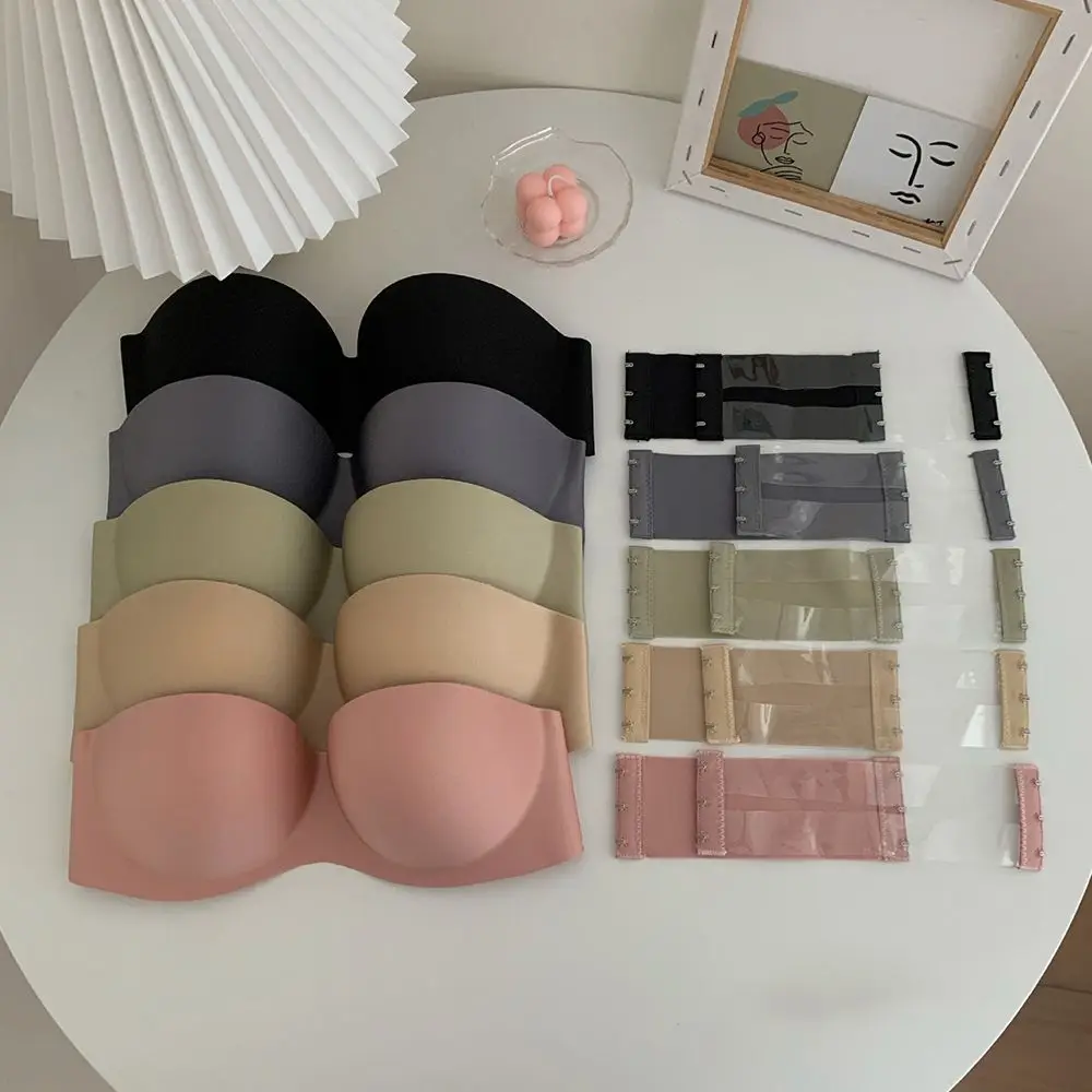 

Ring Tube Top With Extension Belt Invisible Bra Half Cup Without Straps Bralette Sexy Strapless Bra Chest Wrap Women Bras