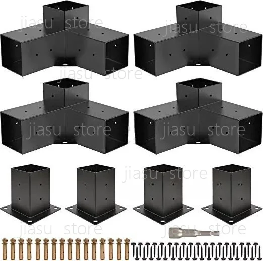 Bestseller Outdoor Pergola Bracket 4 × 4 6 × 6 Corner Bracket, Pergola Bracket, Steel and Wood Combination