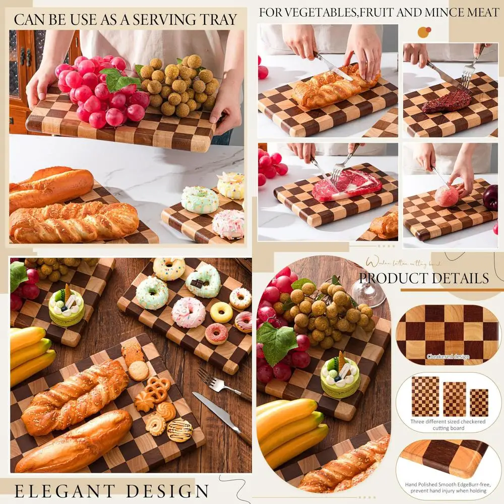 

Набор из 3-х разделочных досок из дерева акации толщиной 1, разных размеров для приготовления и сервировки на кухне.