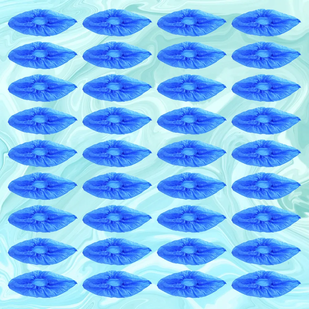

100Pcs Disposable Shoe Covers Waterproof Plastic Shoe Protector Cover Home Office Cleaning Non-Slip Adjustable Elastic Band