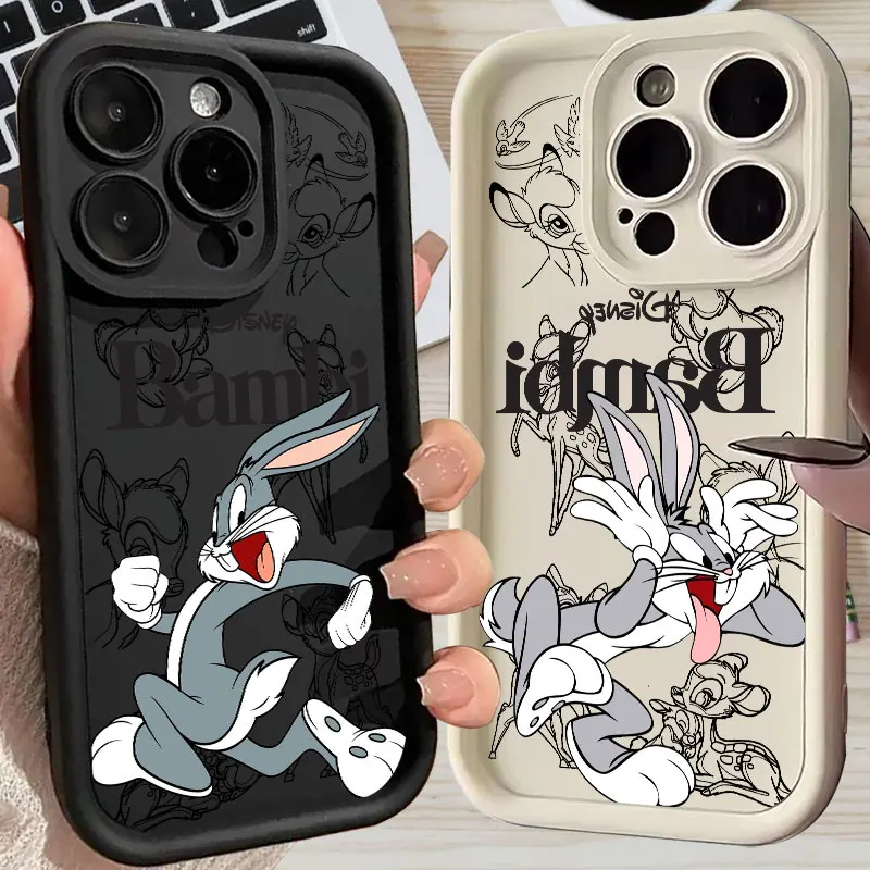 

Bambi Rabbit Cartoon Disney Silicone Case For Apple iPhone 17E 15 16 14 13 12 11 17 Pro Max 17 Air 16 Plus 16E Phone Back Cover