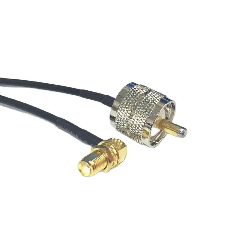 

New UHF Male Plug PL259 Switch SMA Female Jack Nut Right Angle Pigtail Cable RG174 Wholesale 20CM 8" Adapter