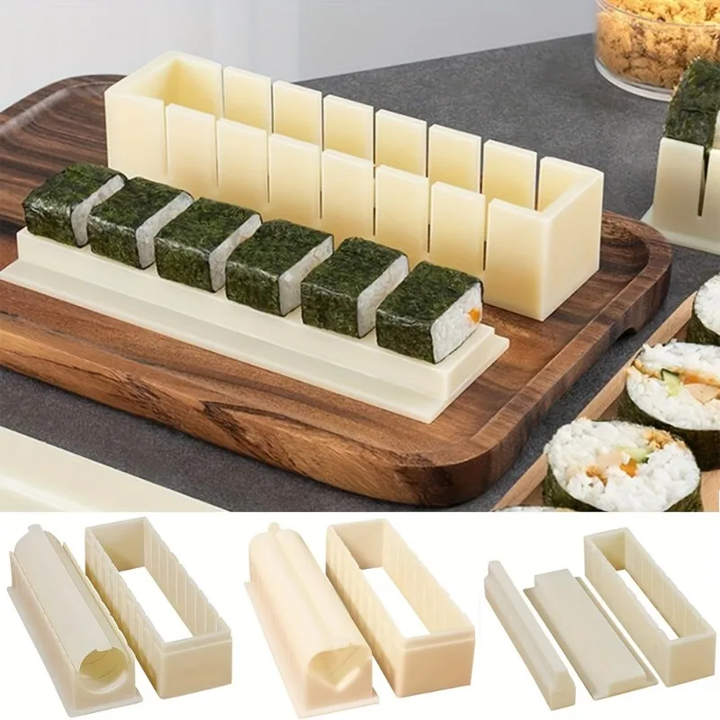 

DIY Sushi Tools Mold Vegetable Meat Roll Maker Set Sushi Making Knife Seaweed-wrapped Rice Ball Kitchen Cooking Gadgets