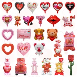 New Valentine's Day Aluminum Balloon Bear Rose Love Style Confession Wedding Proposal Party Decoration