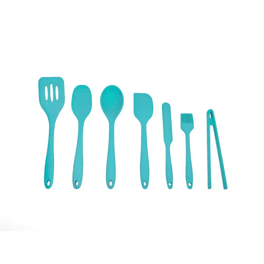 7 Pieces Green Silicone Utensils Kit-Oikos