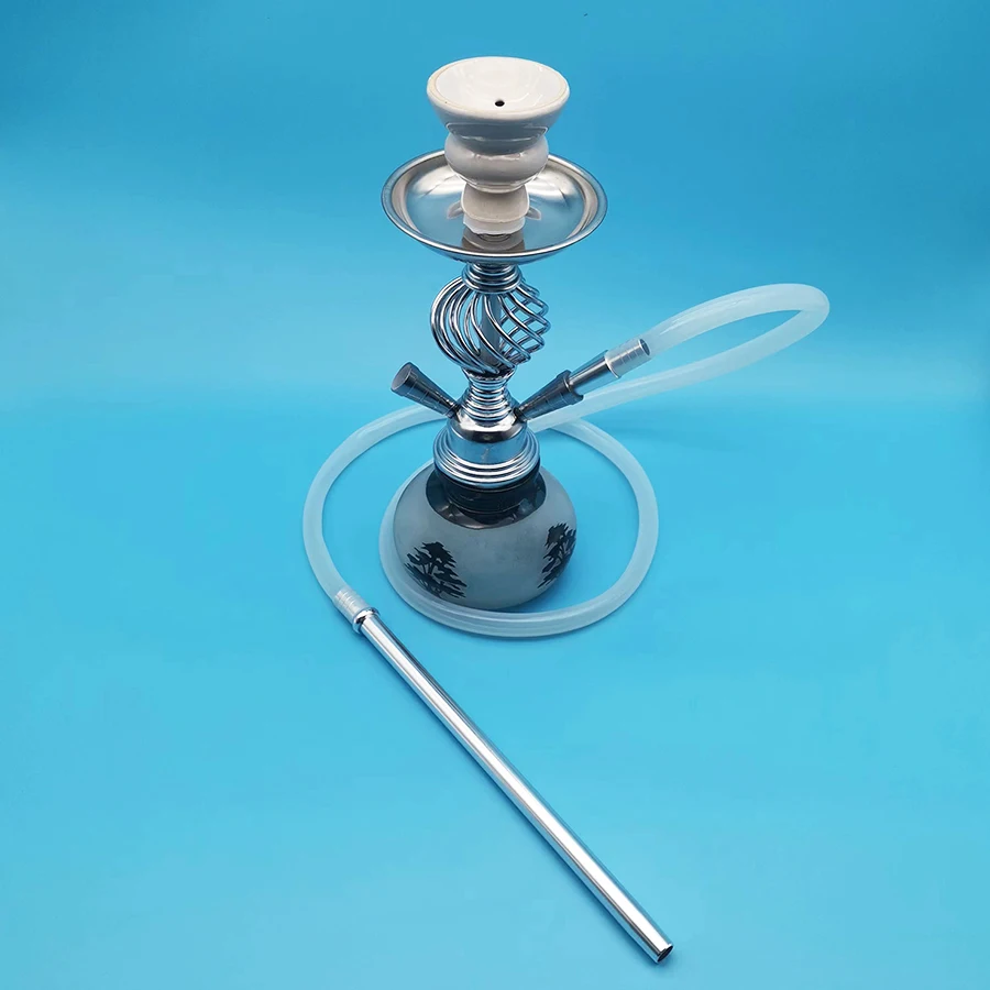 Arabic Shisha Hose Accessories 1.4m Hose Pipe Aluminum Alloy Handle Silicone Hookah Set Small Shisha Accessories