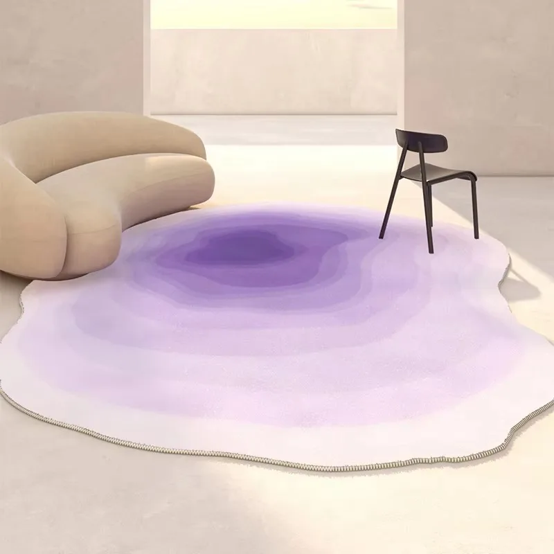 VIKAMA Ombré Irregular-Shaped Rug—Perfect for Bedrooms and Home Offices, Insulating and Machine-Washable, Home Decor
