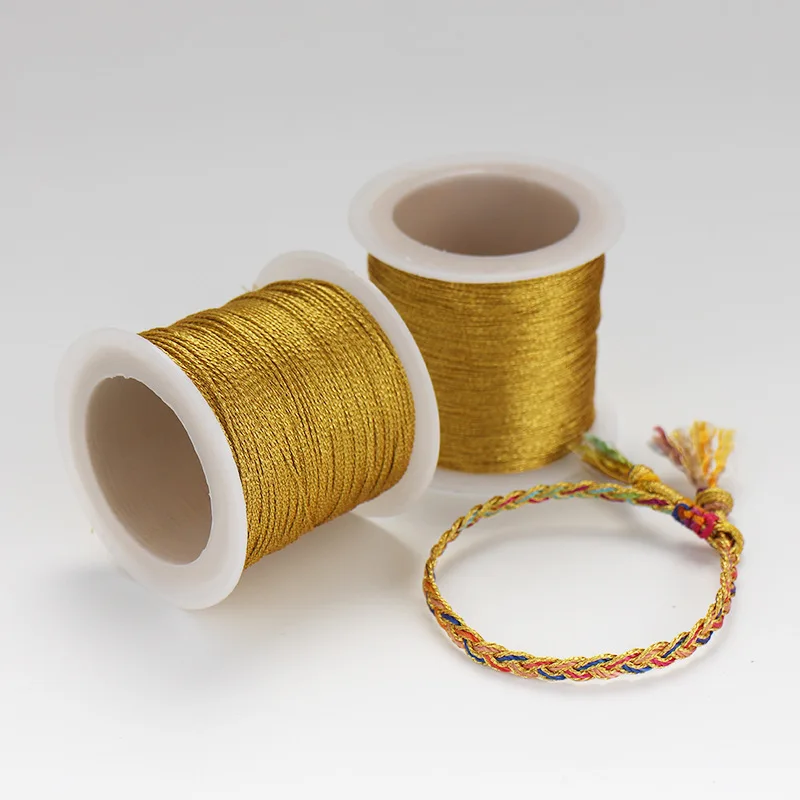 0.2-1mm Gold Silver Cords DIY Gift Packing Hang Tag String Strap Braid Bracelet Wedding Crafts Decoration No Stretch Rope Thread