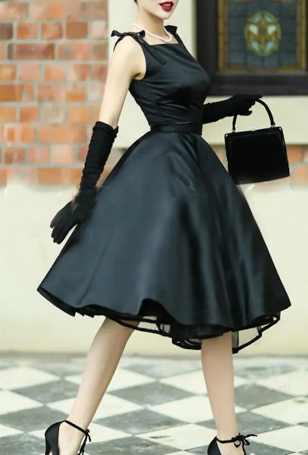 

New Black Short Women Prom Party Dress 2026 Square Satin Tea Length Sleeveless Evening Formal Gowns Abendkleider Robes De Soiree