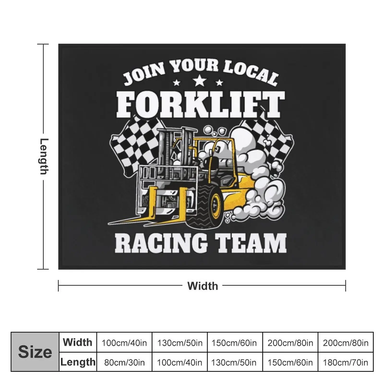 Forklift Racing Team Funny Throw Blanket Cute Plaid Stuffeds Blankets