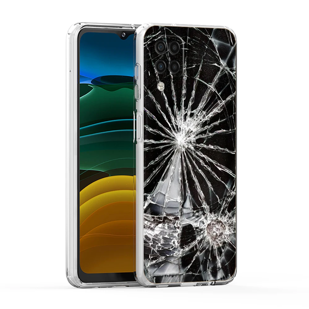 Glass Crack Pattern Soft Cover for Samsung Galaxy A13 A15 A17 A22 A23 A25 A32 A35 A51 A52 A53 A55 5G Transparent Phone Case Bags