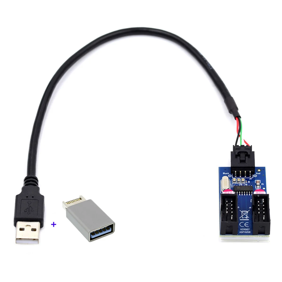 

Головка передней панели ZIHAN USB 3,1 со штекером Type-E Key-A 20Pin на USB 2.0 Type-A Male 1 на 2 Female материнская плата 9pin 10pin Header HUB