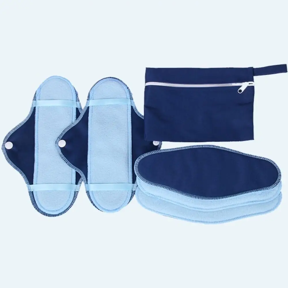 

8Pcs/ Set New Reusable Menstrual Pads Washable Cloth Soft Panty Liners with Wet Bag Leak-proof Sanitary Napkins