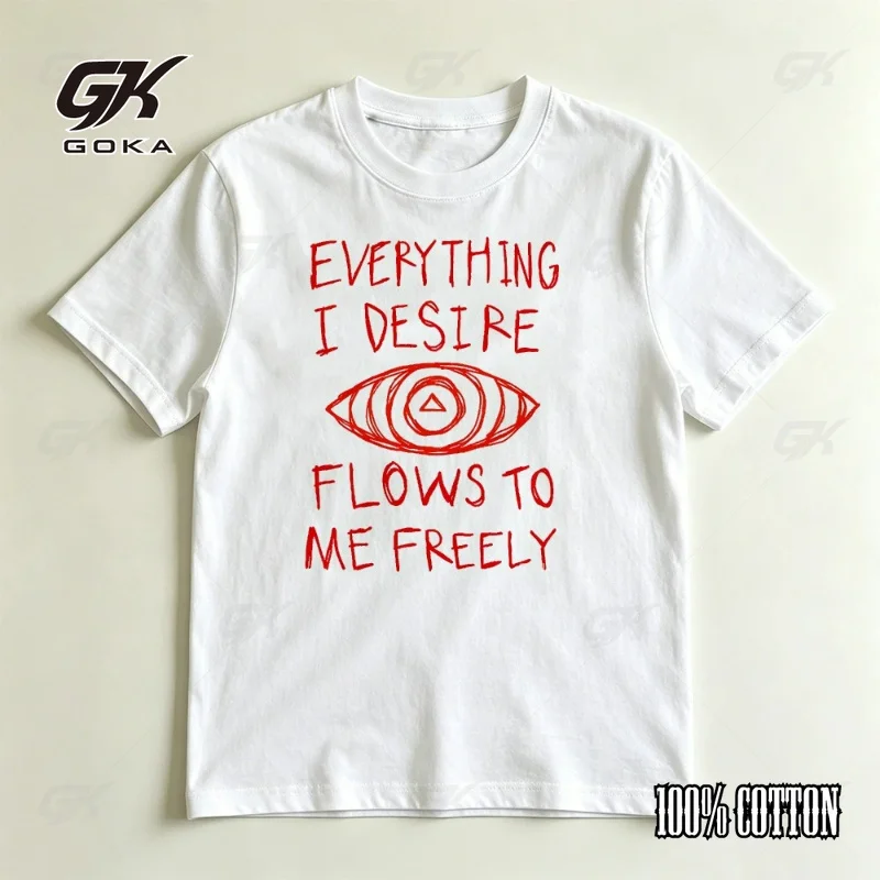 Affirmation Eye Graphic Women T Shirt Summer Beach Vacation Style Casual Tee Top Positive Quote Slogan Aesthetic Tops