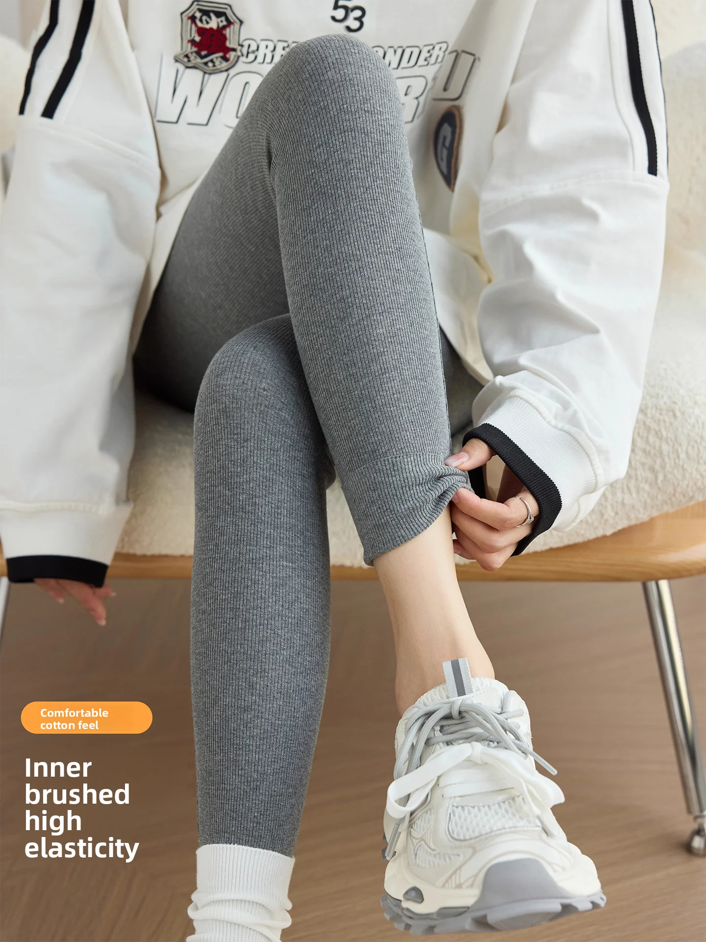 

ey High Waist Yoga Pants Women's Autumn Winter Elastic Slim Fit Cuffed Leggings Casual Wear Sl Ankle Length Trousers