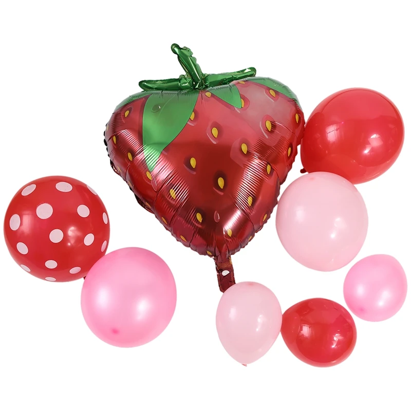 Strawberry Balloon Arch, Strawberry Birthday Gathering Decoration, Strawberry Decorations Kit(128Pcs)