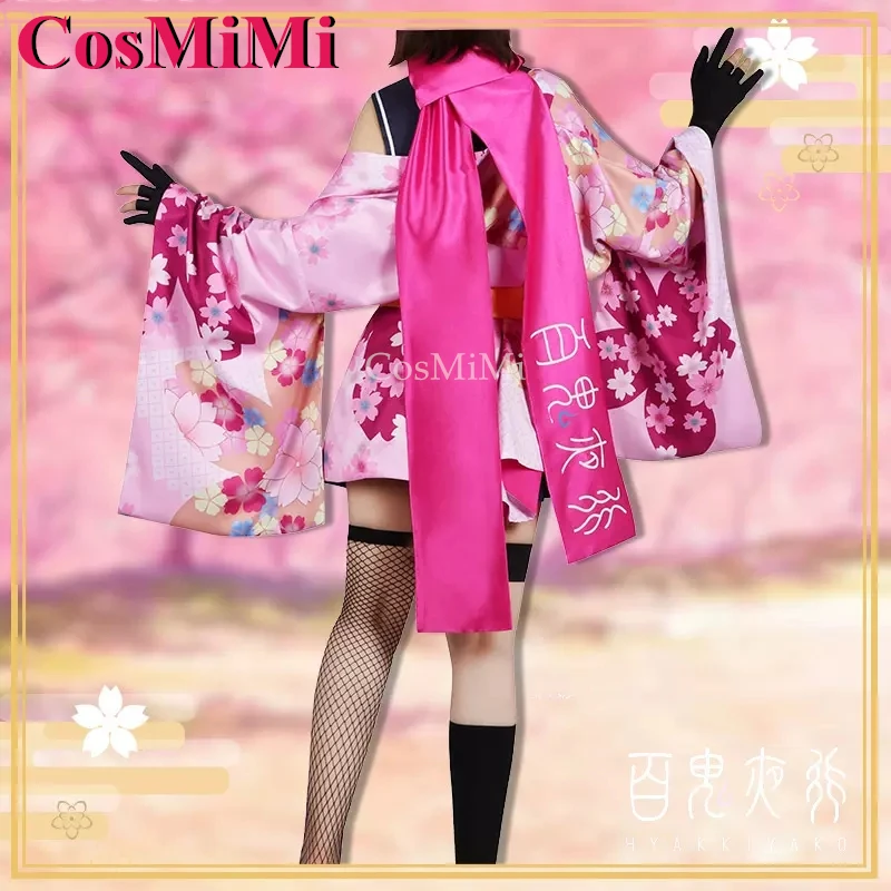 【مخصصة】CosMiMi Kuda Izuna Cosplay Game الأزرق الأرشيف زي جميل مطبوع كيمونو موحد كرنفال حفلة لعب الأدوار الملابس