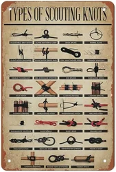 Scout Types Of Scouting Knots Metal Tin Sign,Some Boys are Just Born with Scout Spirit in Their Souls Aluminum Metal