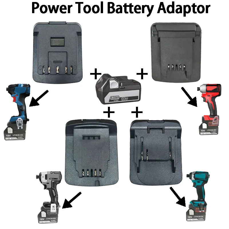 Battery Adapter for Hitachi&Hikoki 18V Lithium Batteries Convert To for Makita/DW/Milwaukee/Bosch 18V/20V Battery Power Tools