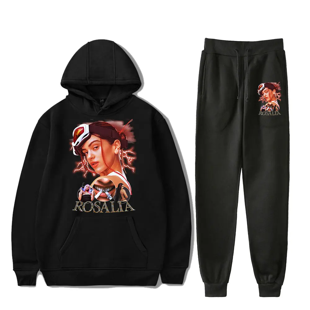 Rosalía Motomami Merch Rosalia Vintage 90s HOODIE Merch Hoodies Set Men Women Hoodies Pants Outerwear Two-Piece Suit PULLOVER 