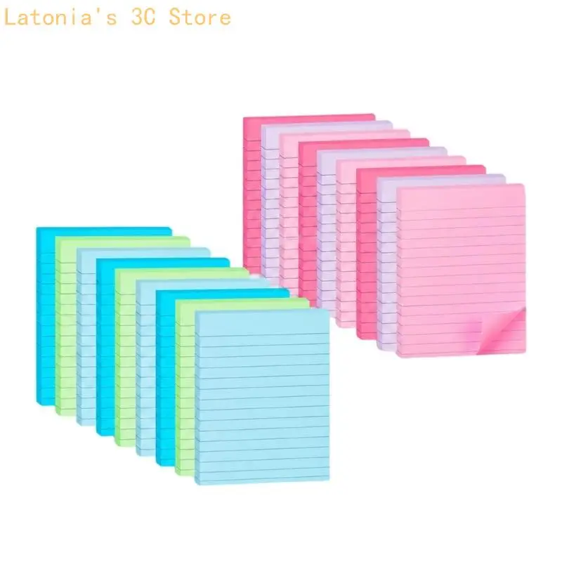4X6Inch Lined Note with Adhesive Backing, 45 Sheets Each Pad Ruled Paper Note Pads for Note, Dates, and Task Reminders X3UB