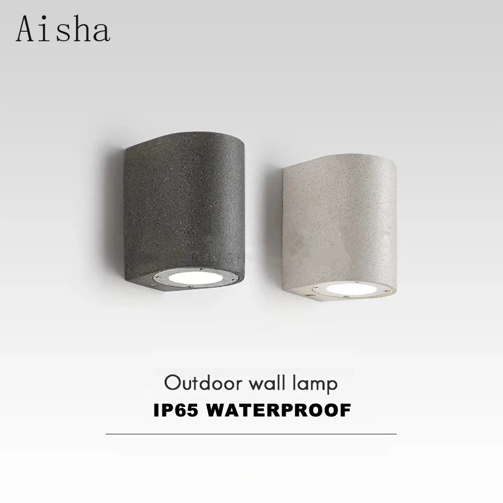 

Garden IP65 Waterproof Wall Lamp Japanese Foyer Bedroom Home Decor Light Nordic Bedside Stair Aisle Homestay Sconce Cement