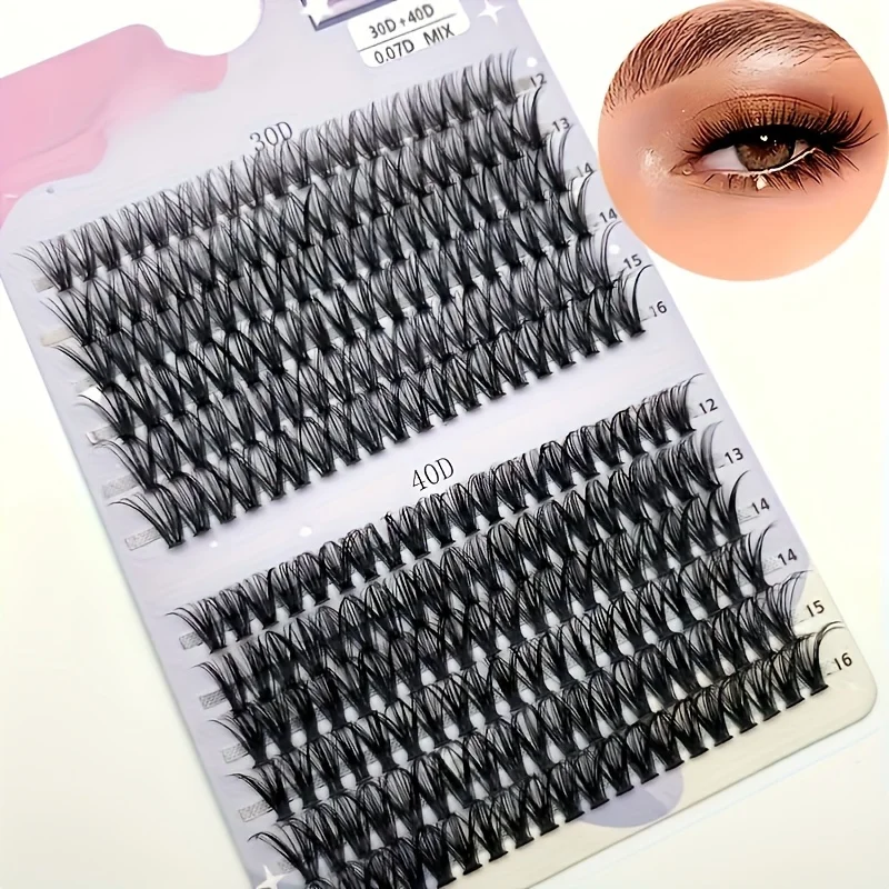 30/40D 12-16 مللي متر مزيج D مجعد العين السوداء العين الشخصية السوداء الموسعة العين السوداء لينة الرموش الصناعية الطبيعية #1