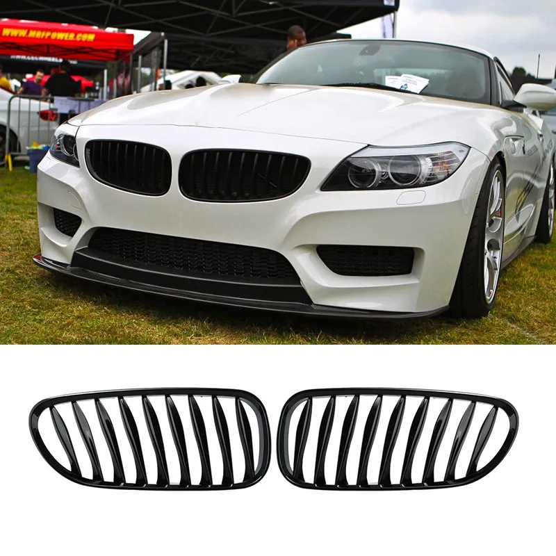

ABS Single Slat Gloss Black Front Bumper Kidney Center Grill Grille Mesh for BMW Z4 E85 E86 2002-2009
