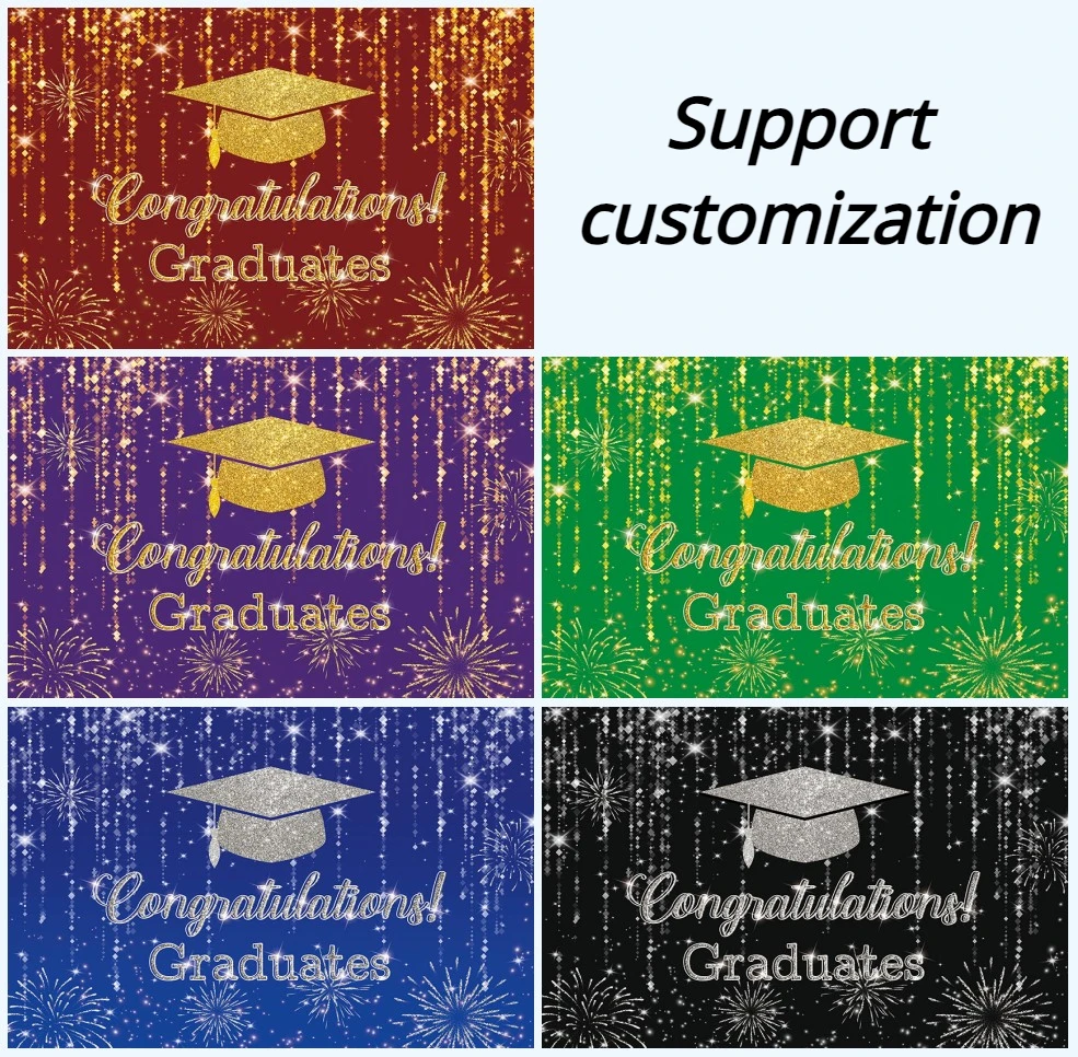 

Avezano Graduation Backdrop Glitter Congrats Grad Prom Party Decor Banner Photography Background Photo Studio Photocall Props