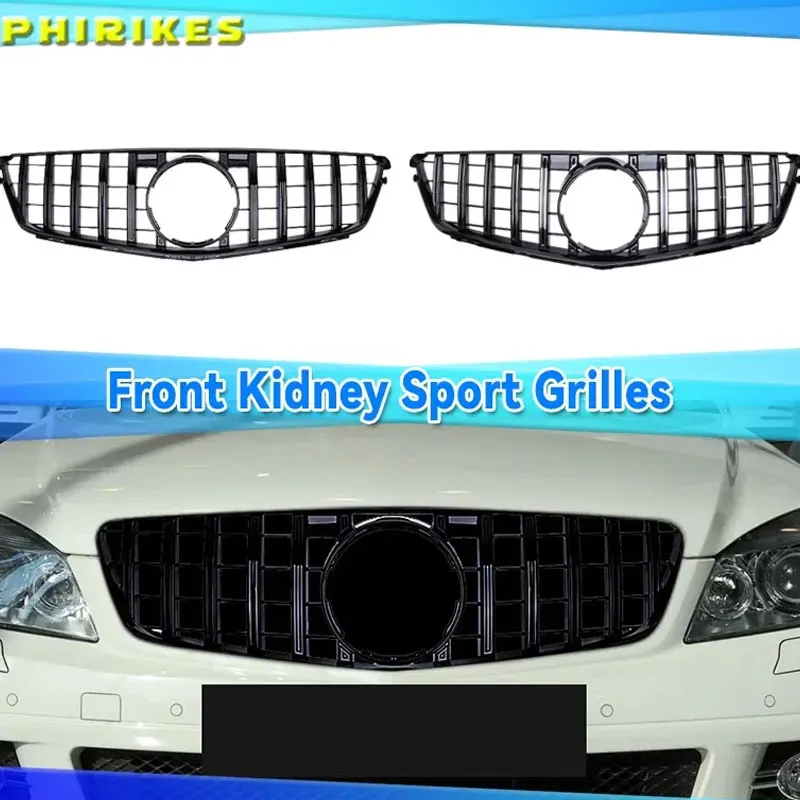 

Для Mercedes-Benz C W204 Sport Racing Grill AMG GT 2007-2014 (рестайлинг), передняя решетка бампера