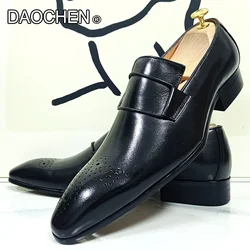 LUXURY BRAND LOAFERS MEN SHOES BLACK WHITE COFFEE CASUAL MENS DRESS SHOES WEDDING OFFICE MAN SHOE LEATHER SHOES FOR MEN