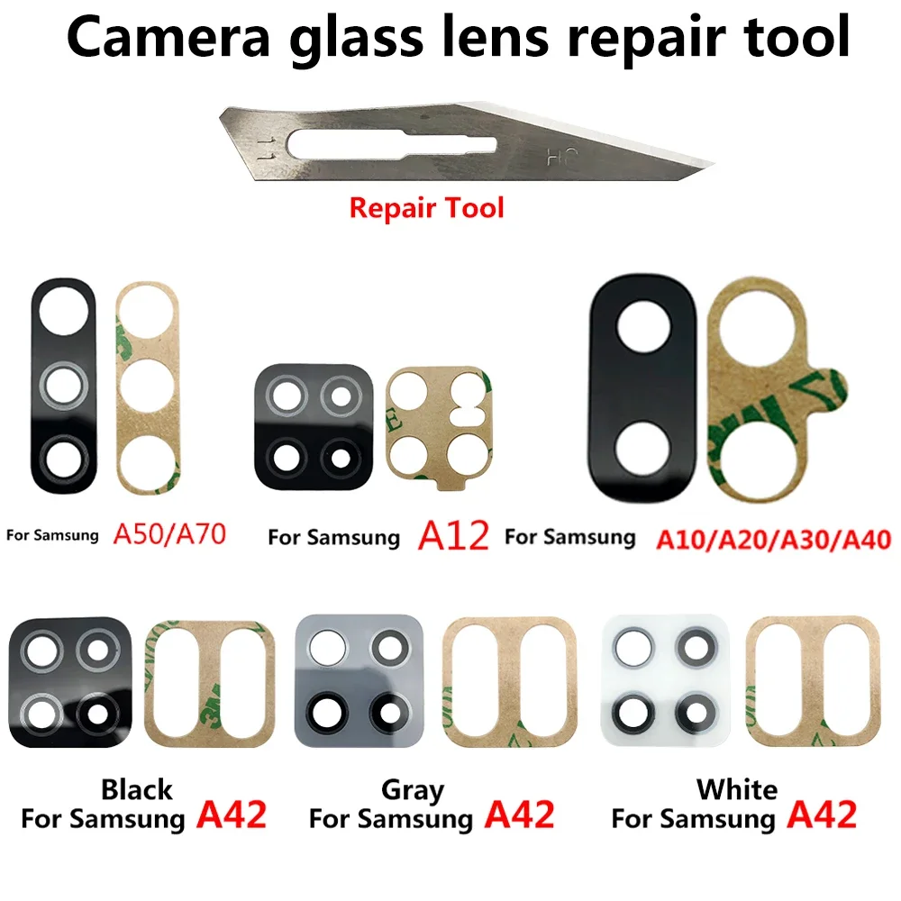 Replacement For Samsung A10 A20 A30 A40 A50 A70 A80 A42 A12 A21 A31S Rear Back Camea Lens Glass With Adhesive