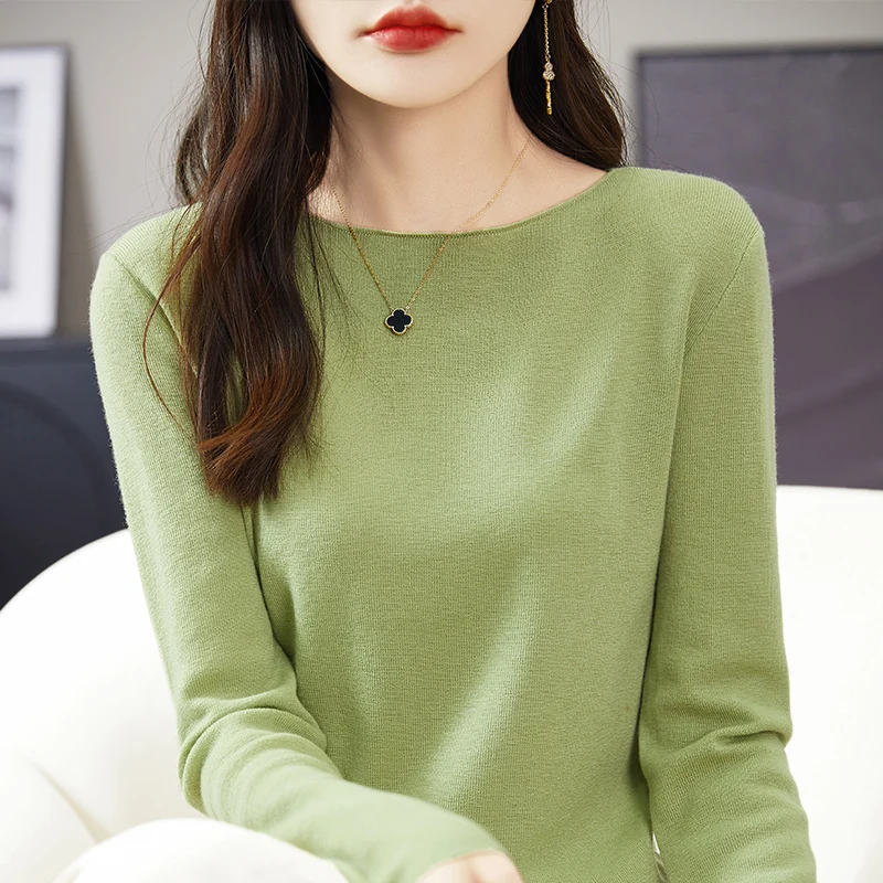 

SZDYQH Women Pullovers Worsted Wool Sweaters Spring New High Elasticity Knit Jumper Female Thin Soft Comfortable Shirt Autumn