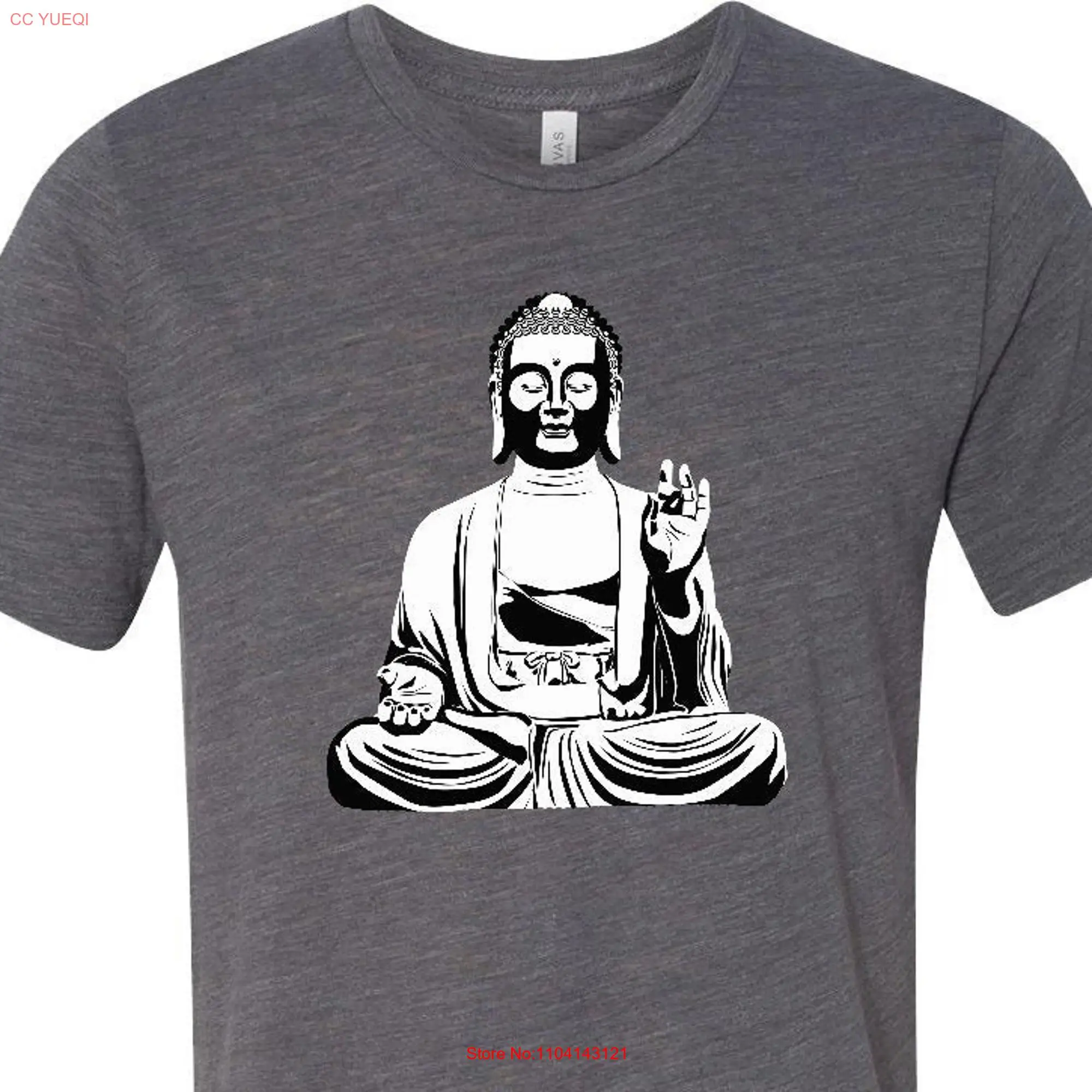 At Peace Buddha Men's Yoga Burnout T Shirt ATPEACE 3650 long or short sleeves