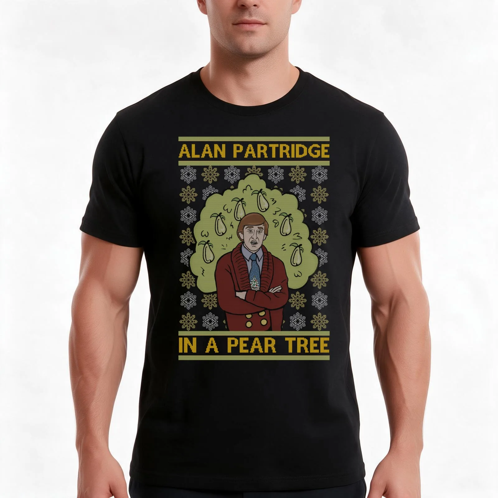 Una perdiz en un peral: camiseta de Navidad con un diseño peculiar, camiseta de algodón para uso diario en verano, camisetas de estilo urbano de corte amplio, 100 % algodón.